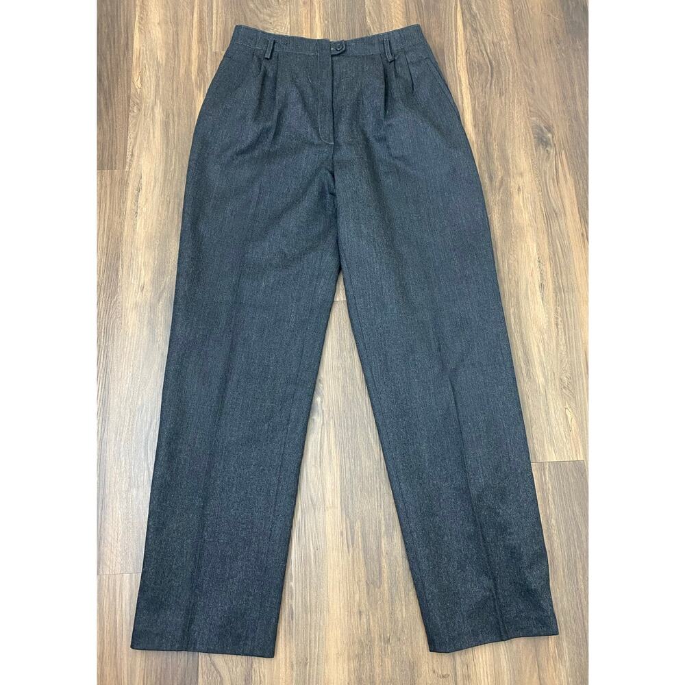 VTG Women Harve Benard wool lined pleated high waisted wide leg dress pants 12